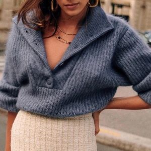 Sezane Micky jumper vintage blue size small